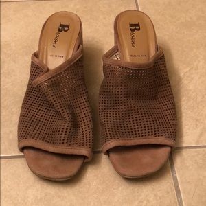 Taupe low high heels